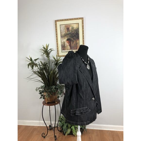 Lane Bryant Women Jacket Plus 22W 1 Button Front Office Siren Lapel Notch Retro - Picture 2 of 8